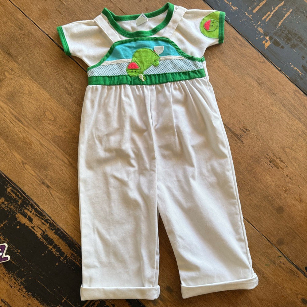 Vintage Toddler Set by Ruth Scharf 70s 80s Overalls